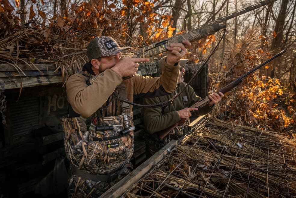 Guides in a duck blind
